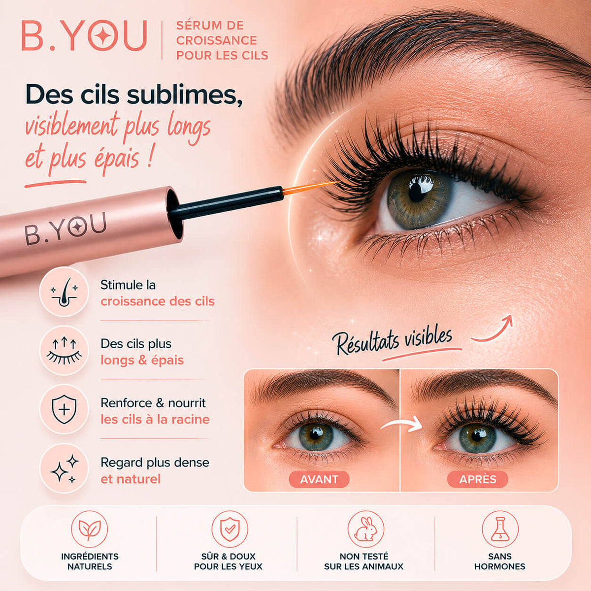 Sérum de Croissance pour les Cils Lash by B.You™